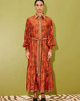 ALEMAIS Monkey Dance Silk Shirtdress LUXAMORE