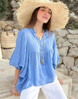 Bypias Alice Linen Shirt - Blue LUXAMORE