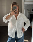 Charli - Marlowe Shirt - White Stripe LUXAMORE