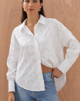 Charli - Marlowe Shirt - White Stripe LUXAMORE