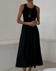 Charli - Mel Cotton Dress - Black Sustainable LUXAMORE