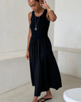 Charli - Mel Cotton Dress - Black Sustainable LUXAMORE