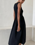 Charli - Mel Cotton Dress - Black Sustainable LUXAMORE