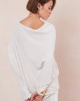 Alemais Sustainable Florence-Shirt close up worn by model LUXAMORE