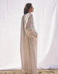 Woman Wearing Estilo Emporio El Manto Stripe Dress + Duster - Dress LUXAMORE