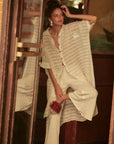 Woman Wearing Estilo Emporio La Cota Cover Up Linen Dress - Dress LUXAMORE