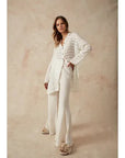 Estilo Emporio Linen Pant Novo Flare - Brasile Natural LUXAMORE