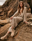 Woman Wearing Estilo Emporio Novo Flare Pant - Brasile Natural - Pants LUXAMORE