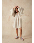 Woman Wearing Estilo Emporio Stella Linen Dress - Lyla - Dress LUXAMORE