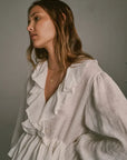 Woman Wearing Estilo Emporio Tome Blouse - Tobacco - Tops LUXAMORE