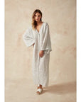 Woman Wearing Estilo Emporio Zorba Maxi Linen Dress - Dress LUXAMORE