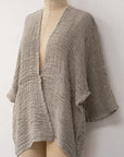 Sustainable linen jacket: La Bottega di Brunella Giacca Atena Unica in natural woven Tela d'Orsey fabric.