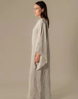 Woman Wearing La Bottega di Brunella Linen Dress VESTITO MOSE' - Battista linen dress LUXAMORE