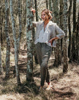 La Bottega di Brunella Pantalone Agathos Linen Pants - Fossil LUXAMORE