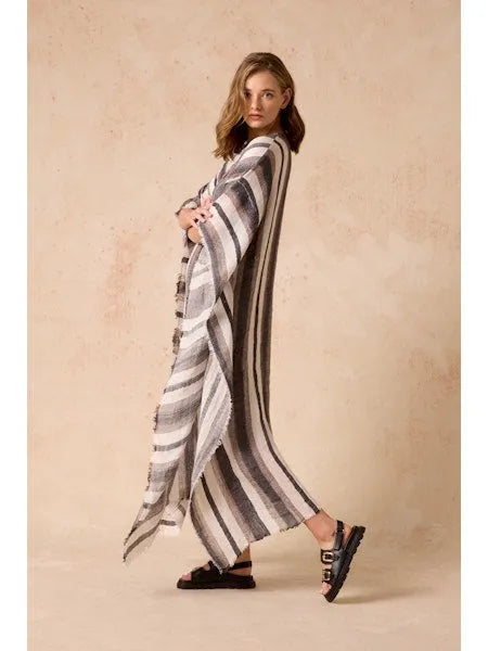 Estilo Emporio Polla Maxi Kaftan Dark Chocolate Stripe