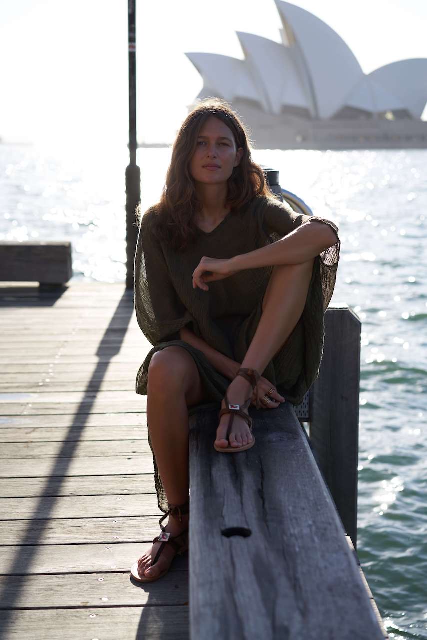 La Bottega di Brunella Linen Dress Vestito Fausta Garzata - Fossil