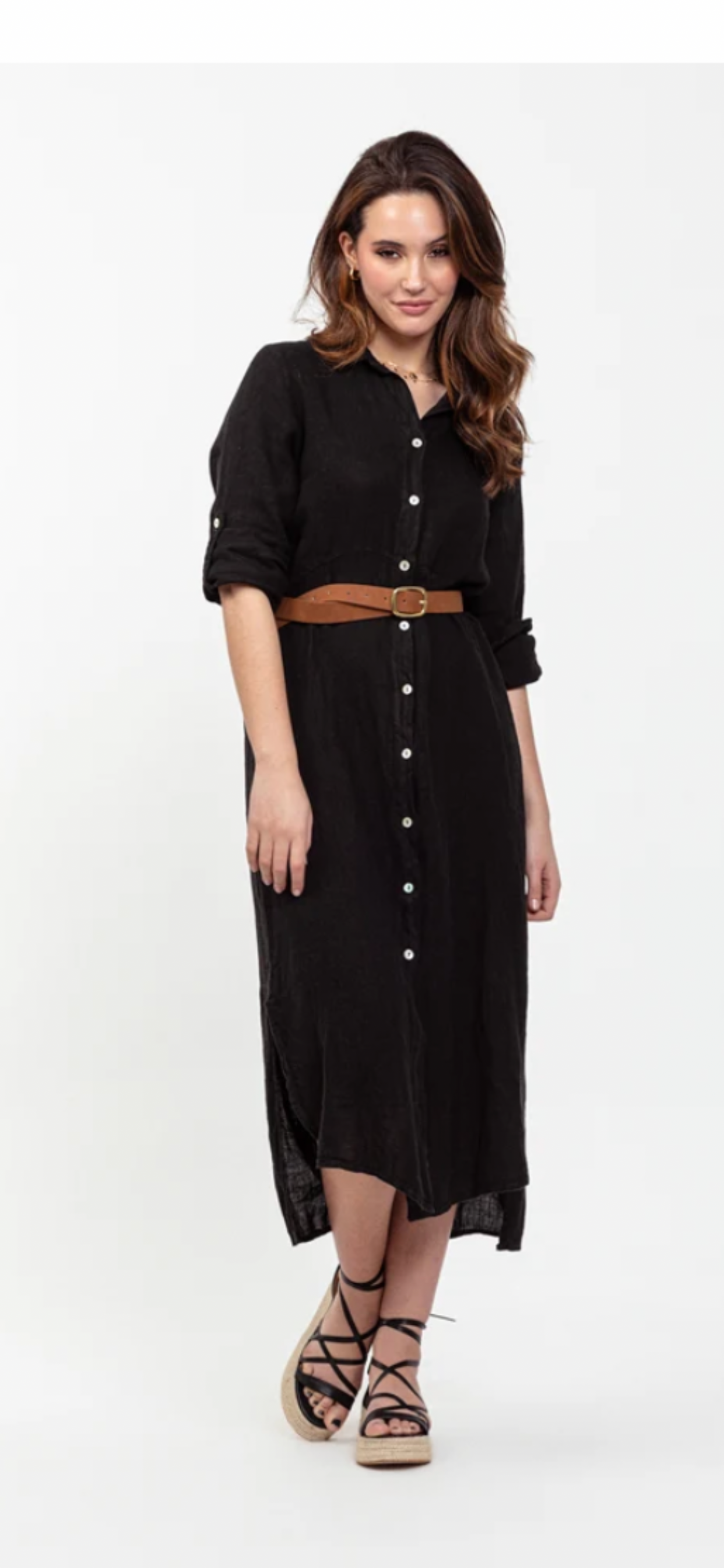 italian linen shirt dress Monica Linen Shirt Dress | Button-Up Duster & Cover-Up