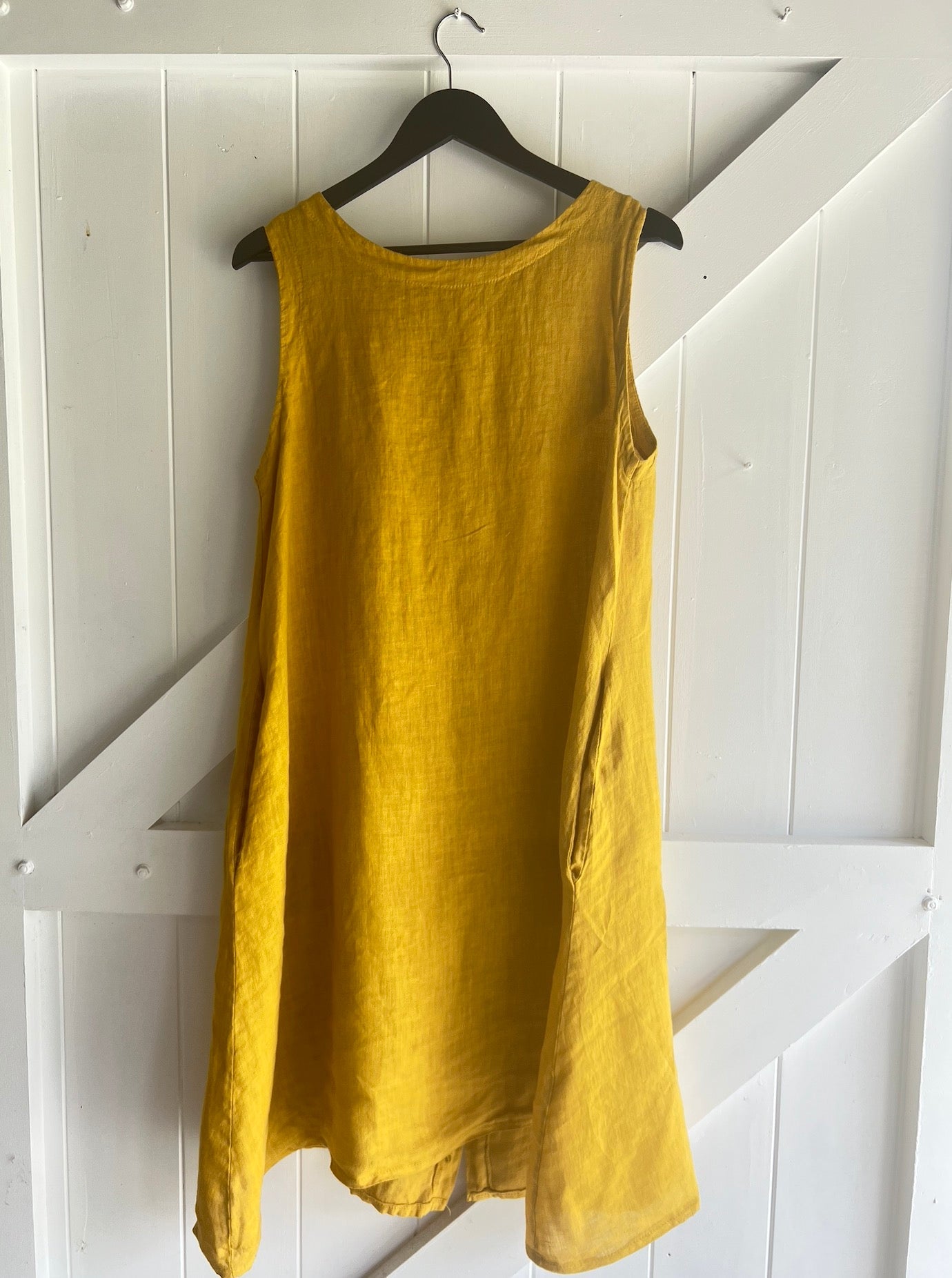 Made in Italy Dress Italian Linen - Mustard