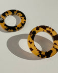 Mingled Hoop Stud Earrings - Honey Tortoise Shell Sustainable LUXAMORE