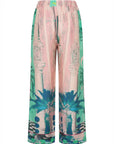Wide-leg summer trousers: Miss Goodlife Love Palace pants featuring an elasticated back and side pockets. LUXAMORE