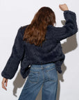 Mode & Affaire Cascade Fur Coat In Ink LUXAMORE