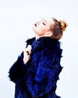 Mode & Affaire Cascade Fur Coat In Ink LUXAMORE