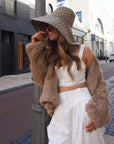 Mode & Affaire Cascade Fur Coat In Ink LUXAMORE