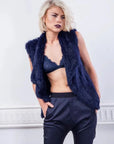 Mode & Affaire Collier Fur Vest - Ink LUXAMORE