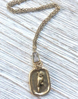 Pre Order Cardinal necklace Memorial jewelry bird lover gift: Gold / 18” worn by model in natural setting LUXAMORE