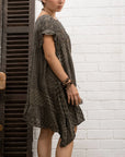 La Bottega di Brunella VESTITO BUFFETTONE - Burdell Nero - Fossil worn by model sustainably made in italy AW26 LUXAMORE