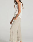 Estilo Emporio Linen Pant Tropez worn by model in natural setting LUXAMORE