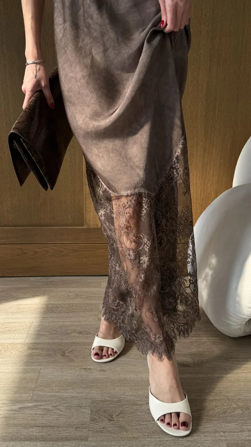 Charli - Solange Slip Dress - Espresso