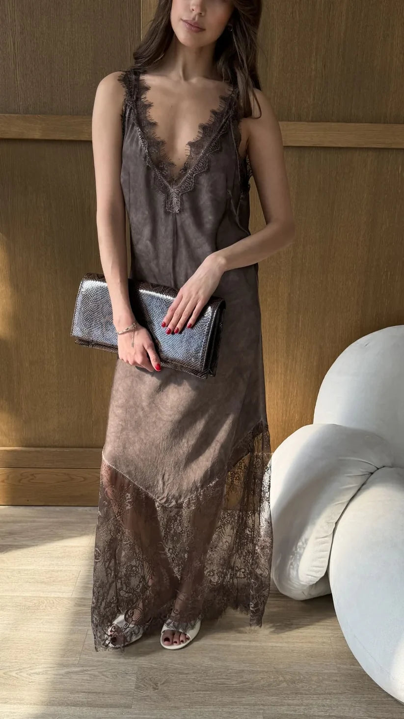 Charli - Solange Slip Dress - Espresso