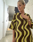 Alemais Sustainable Florence-Shirt close up worn by model LUXAMORE