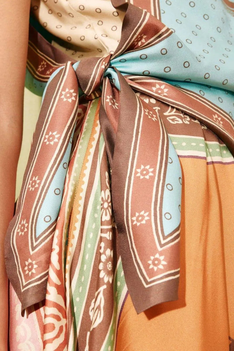 ALEMAIS Alberta Scarf Midi Dress LUXAMORE  