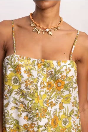 Alemais Kitty Mini Dress – Close up of neckline and front detail.. LUXAMORE