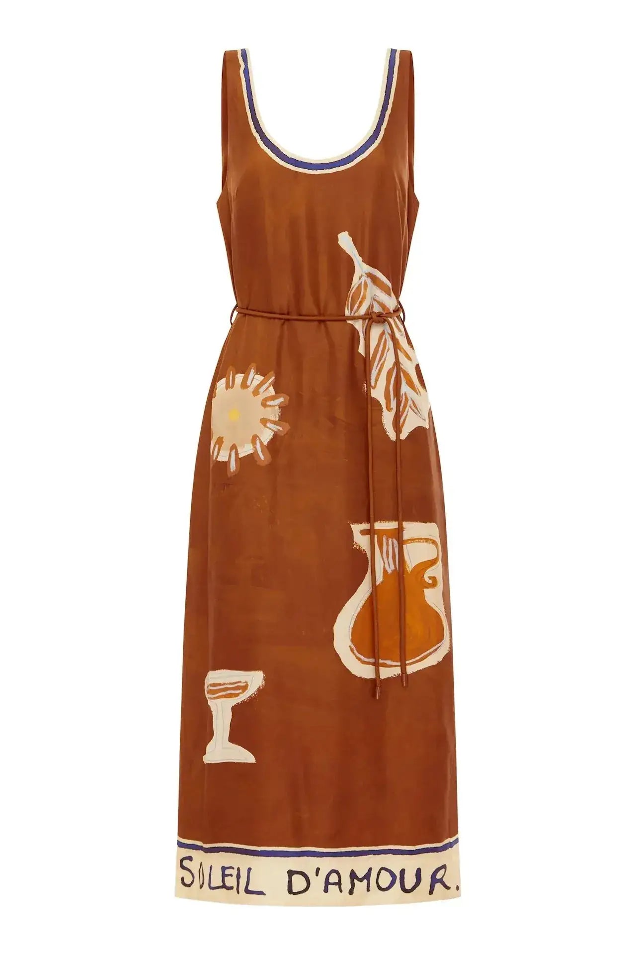 ALÉMAIS Soleil D'amour Silk Midi Dress LUXAMORE  
