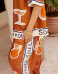 ALEMAIS Soleil d’Amour Silk Tapered Pants LUXAMORE  