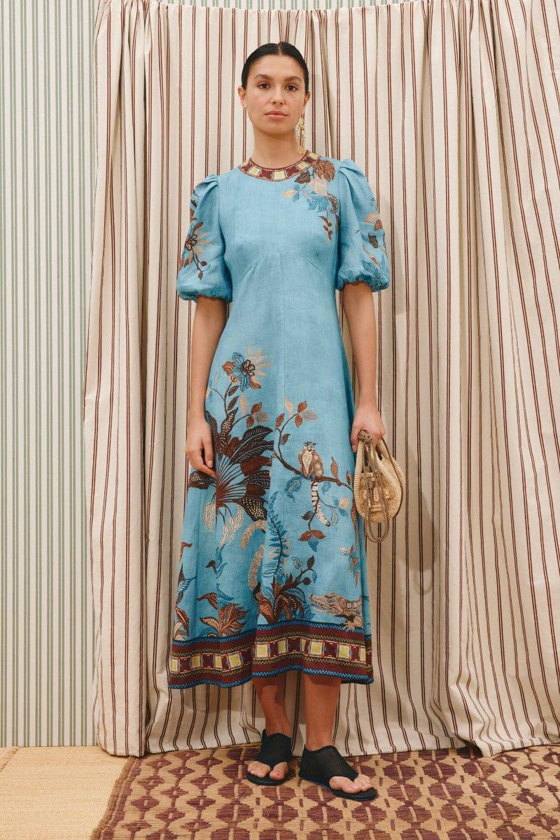 woman wearing Alemais Georgie Midi Dress LUXAMORE 