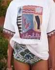 Alemais Michelle Classic Tee worn by model in natural setting LUXAMORE 
