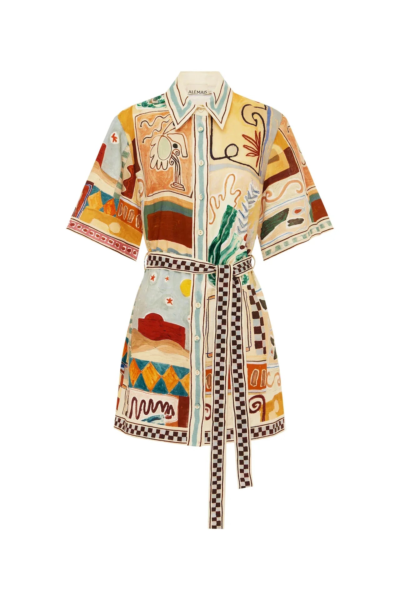 Alemais Michelle Mini Dress worn by model in natural setting LUXAMORE 