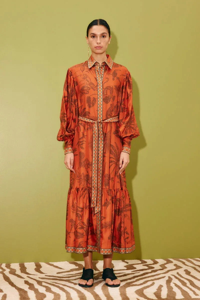 Alemais Monkey Dance Silk Shirtdress - LUXAMORE