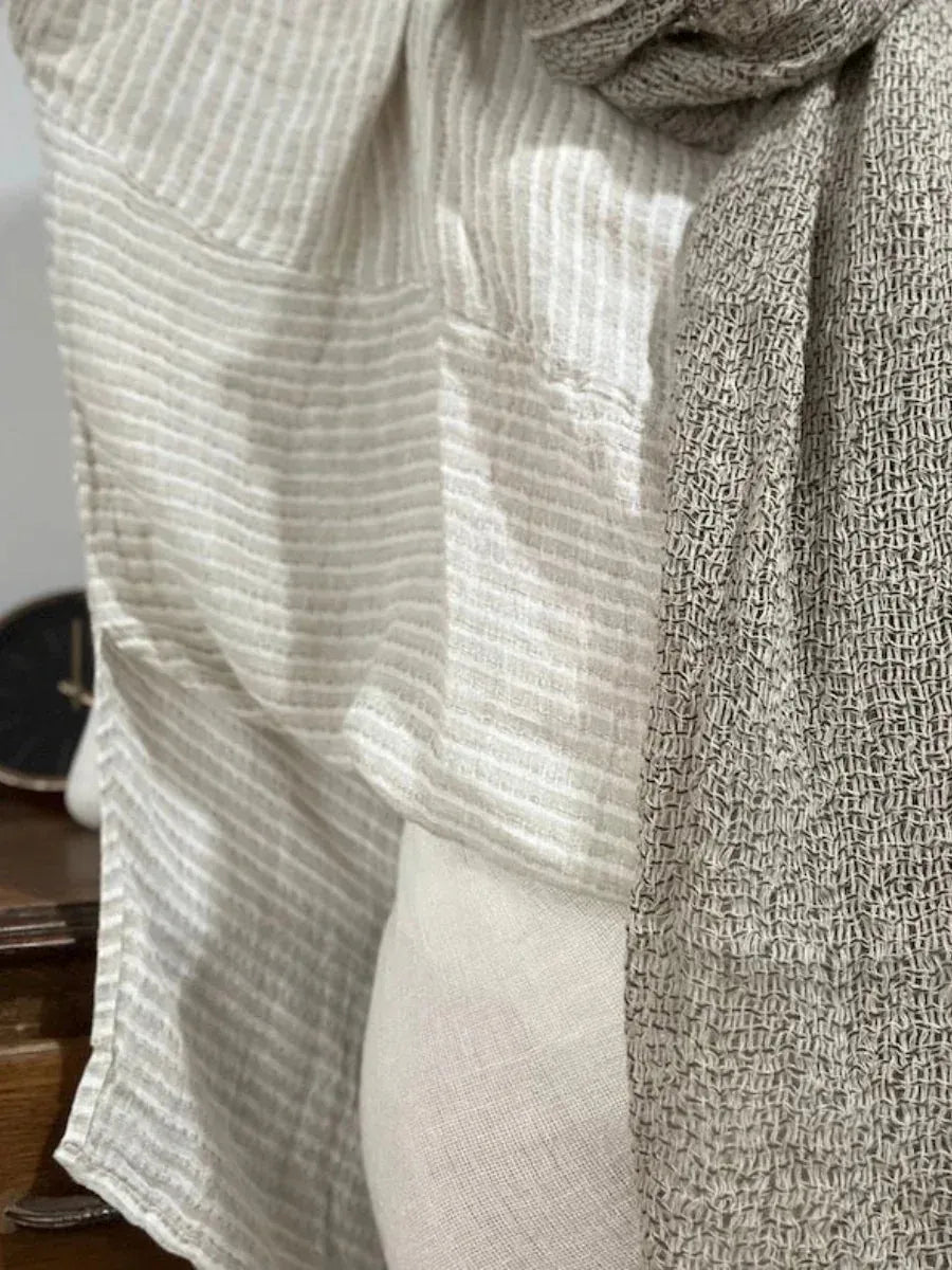 Alemais Sustainable Florence-Shirt close up worn by model LUXAMORE