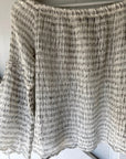 Alemais Sustainable Florence-Shirt close up worn by model LUXAMORE