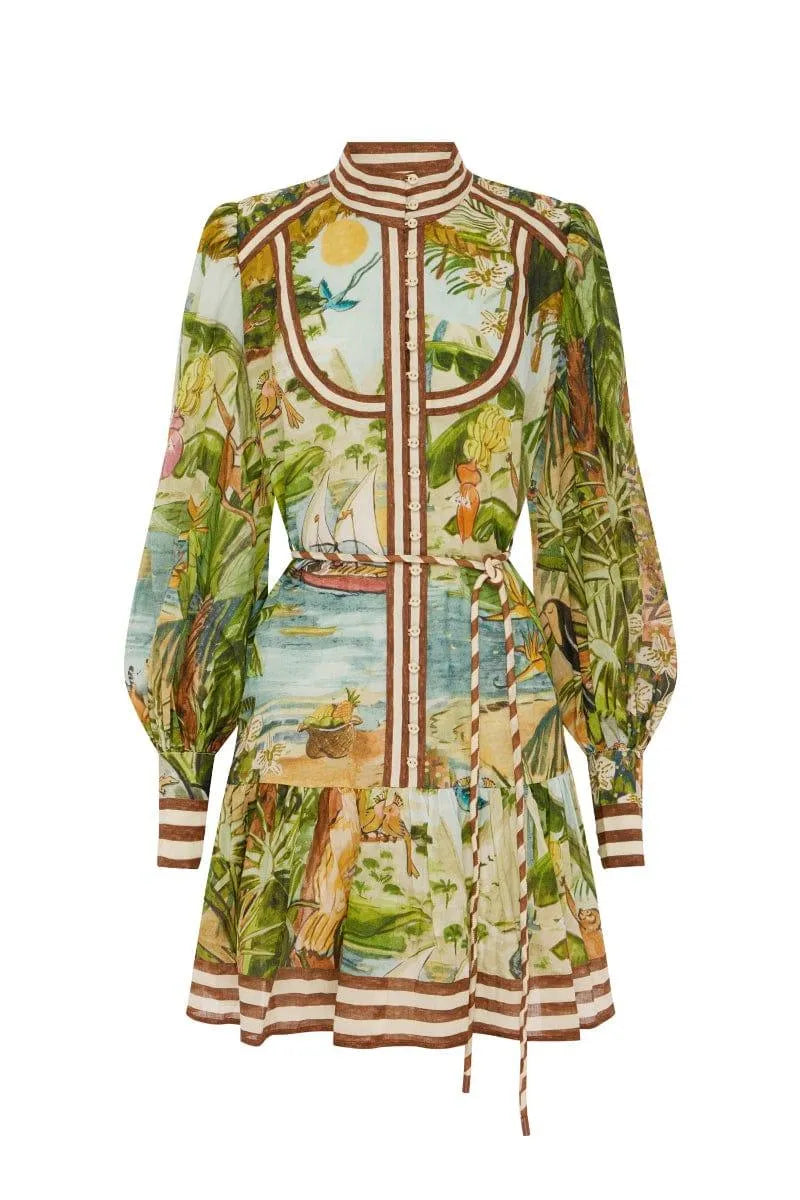 Alemais Toucan Tango Mini worn by model in natural setting LUXAMORE 