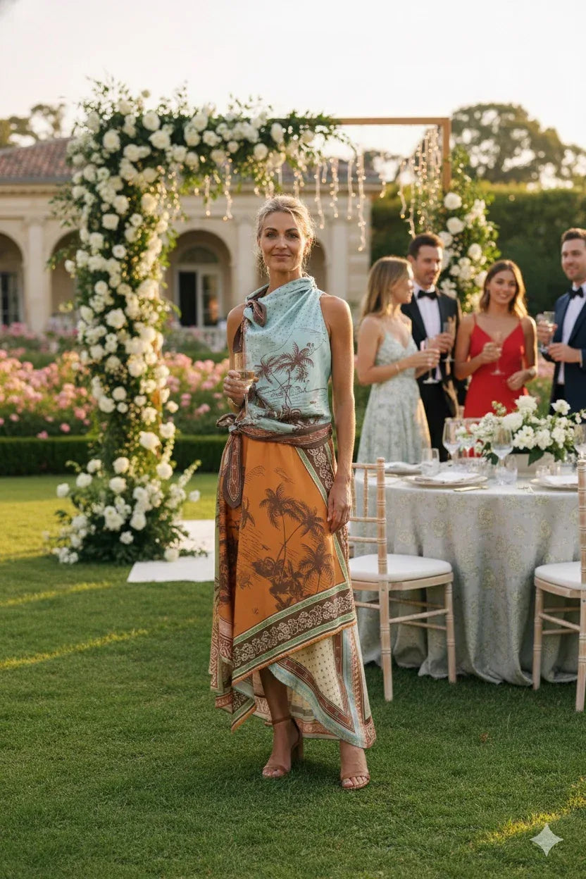 Alemais Alberta Scarf Midi Dress - LUXAMORE