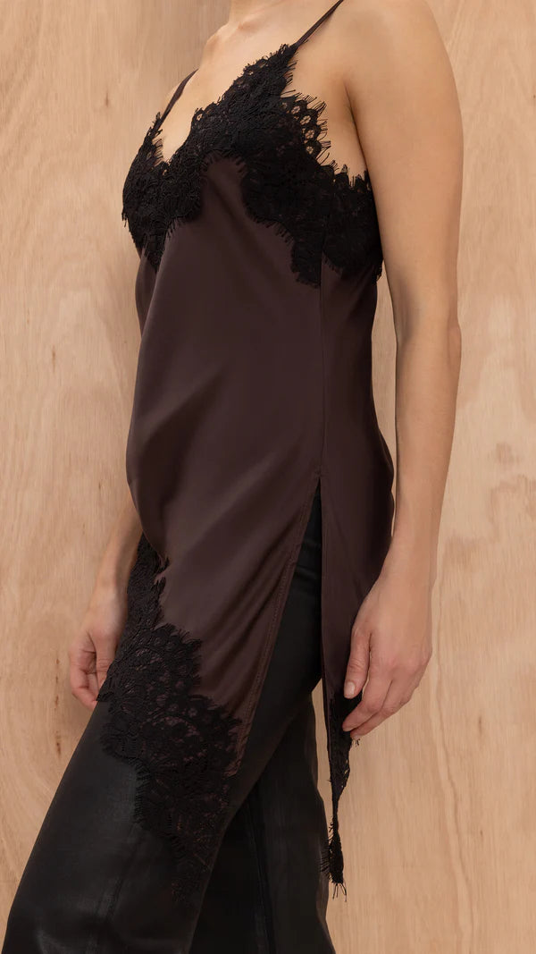 Charli Blake Contrast Lace Camisole - Chocolate
