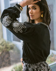 Boho Verona Black & White Embroidered Shirt