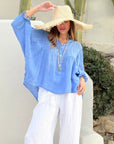 Bypias Alice Linen Shirt - Blue LUXAMORE  