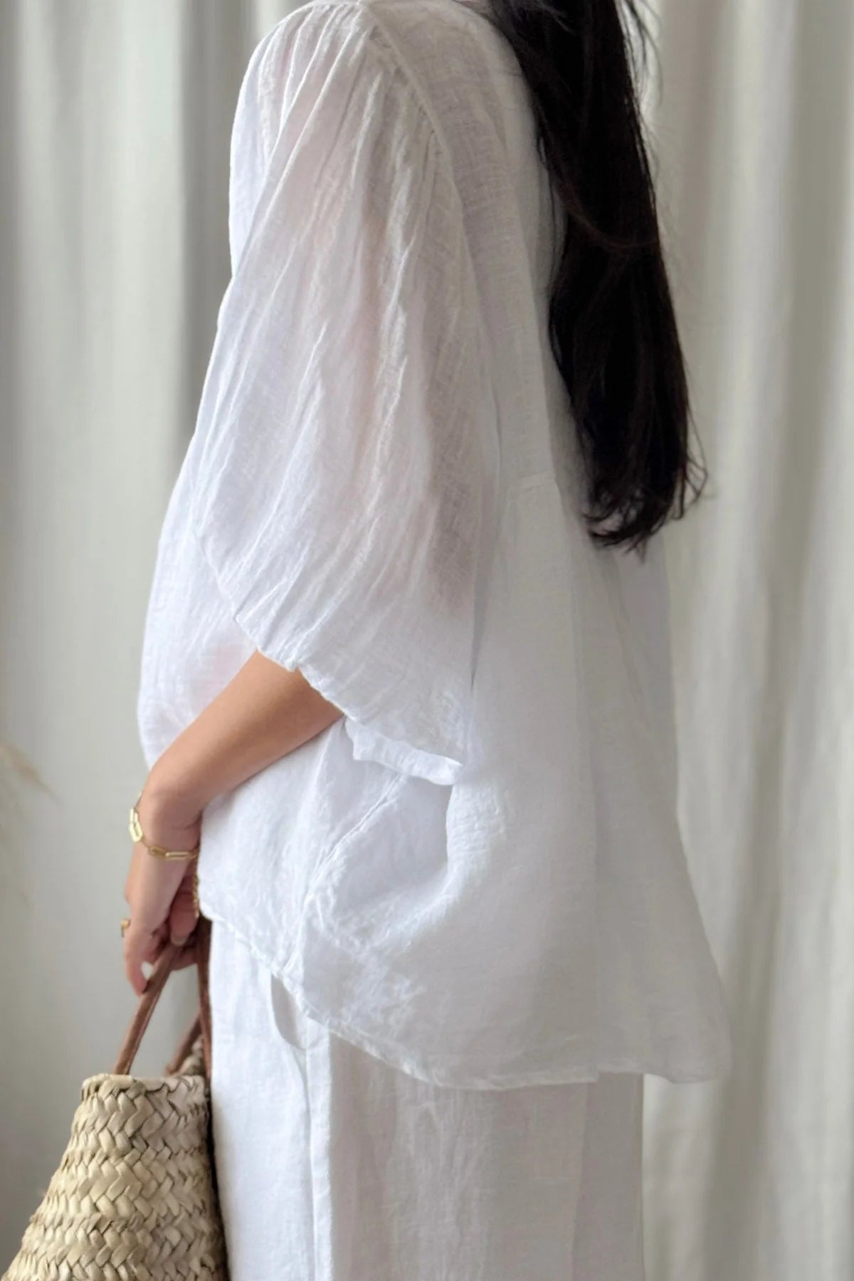 Bypias Alice Linen Shirt - White LUXAMORE  